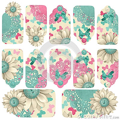 Butterfly Gift Tags Collection Stock Photo