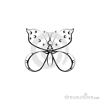 Butterfly icon. Element of dia de muertos icon for mobile concept and web apps. Hand drawn Butterfly icon can be used for web and Stock Photo