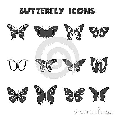 Butterfly icons Vector Illustration