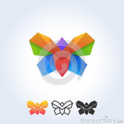 Butterfly wings logo template Soft colors Vector Illustration