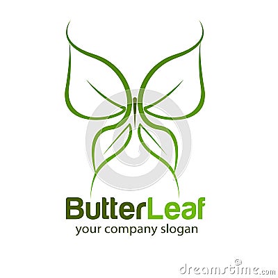 Butterfly and leaf logo design nature Stock Photo