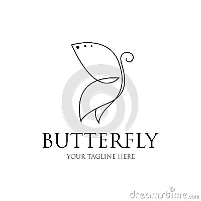 Butterfly line drawing. butterfly icon. vector of butterfly shape lines Vector Illustration
