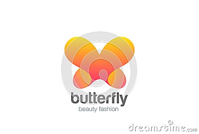 Butterfly Logo abstract design vector template for Beauty Cosmetics Brand Vector Illustration