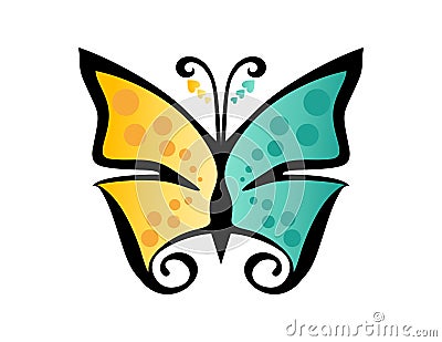 Butterfly logo,beauty,spa,care,relax,yoga,abstract symbol Vector Illustration