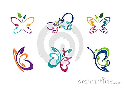 Butterfly logo, butterfly abstract concept Vector Illustration