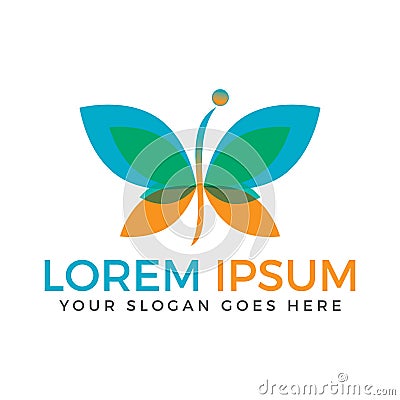 Butterfly logo design. Stock Photo