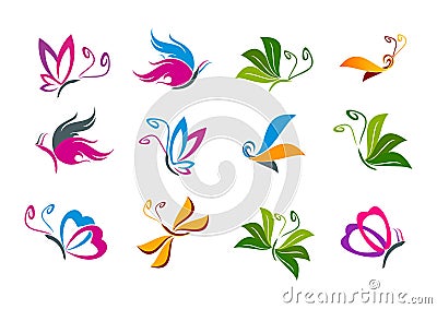 Butterfly logo design Vector Illustration