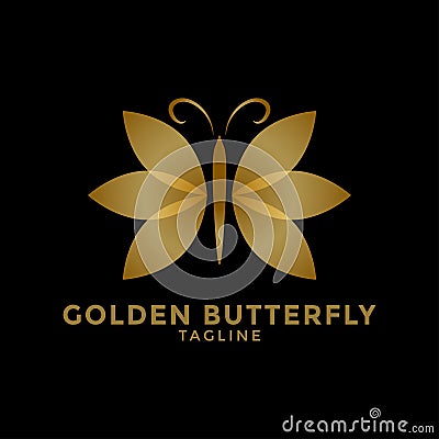 Golden butterfly logo icon design template vector illustration Vector Illustration