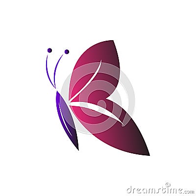 Butterfly logo symbol purple pink Vector Illustration