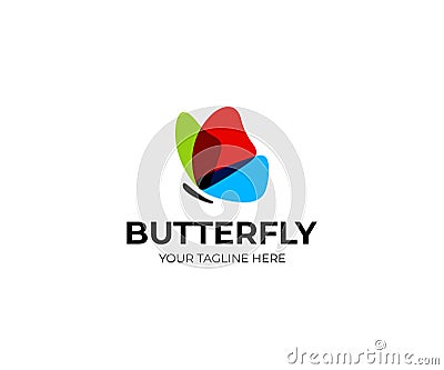 Butterfly logo template. Colorful butterflies vector design Vector Illustration