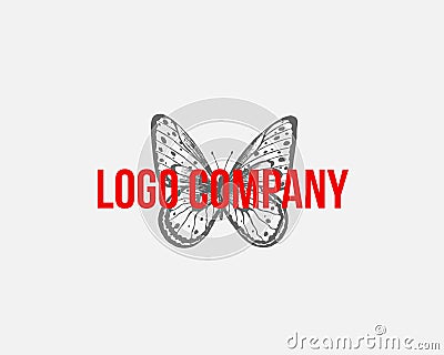 Butterfly logo template. Vector illustration.Elegant butterfly logo for feminine business. Vector Illustration