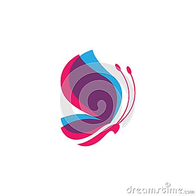 Butterfly logo vector icon Vector Illustration