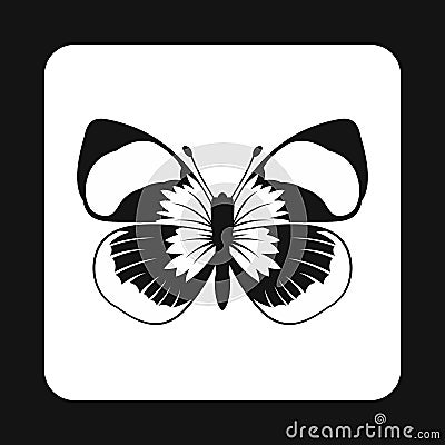 Butterfly with long antennae icon, simple style Vector Illustration