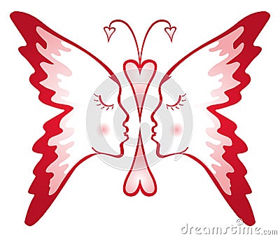 Butterfly of love Vector Illustration