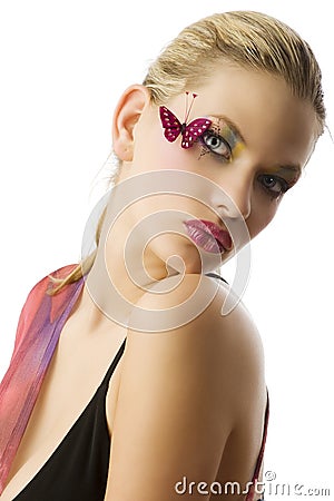 The butterfly makeup Stock Photo