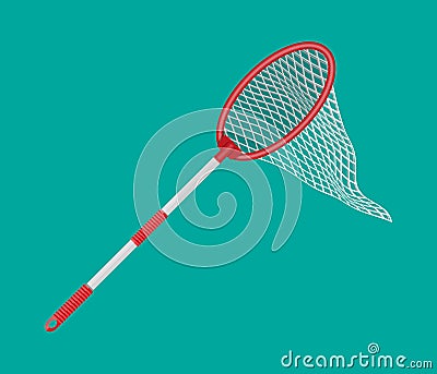 Butterfly net with plastic handle. Vector Illustration