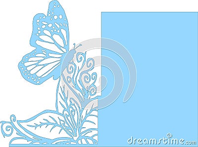 Butterfly pattern for card, wedding tamplate butterfly, cut butterfly pattern, cricut design, vector wedding card, Butterfly on fl Stock Photo