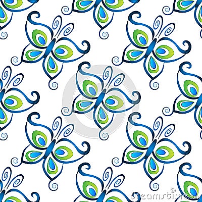 Butterfly pattern seamless Vector Illustration