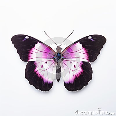 Purple Emperor Butterfly With Pale Pink And Black Wings Stock Photo