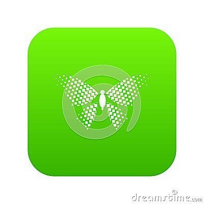 Butterfly with rhombus on wings icon green vector Vector Illustration