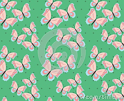 Butterfly in rose and serenity pastel colors Vector Illustration