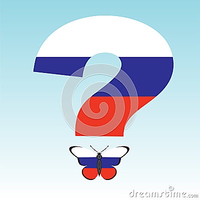 Butterfly with Russia and Russian issue Vector Illustration