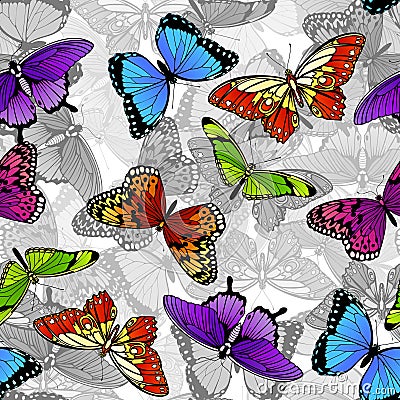 Butterfly Seamless Background Pattern Vector Illustration