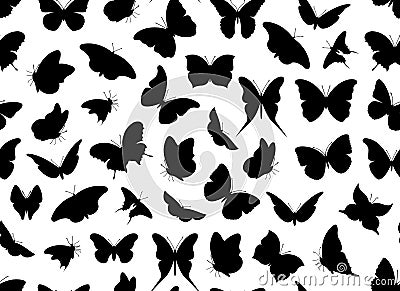 Butterfly seamless isolated Vector Illustration