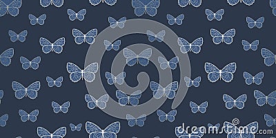 Butterfly seamless repeat pattern background Vector Illustration