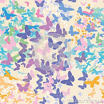 Butterfly. Seamless vector pattern. Vector Illustration