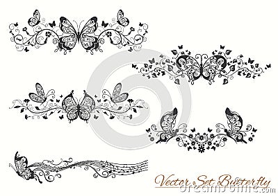 Butterfly set Vector Illustration