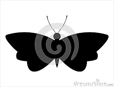 Butterfly silhouette vector art white background Vector Illustration