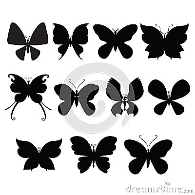 Butterfly silhouettes Vector Illustration