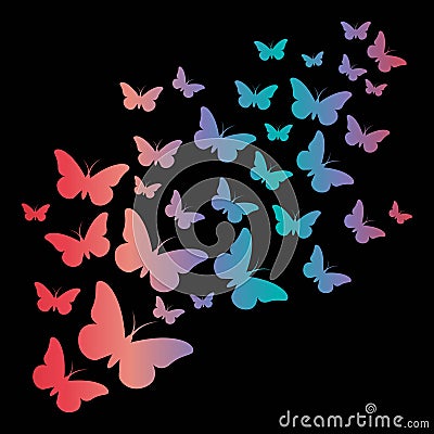 Butterfly stencil gradient art Stock Photo