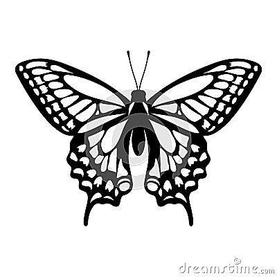 Butterfly stencil, butterfly silhouette, vector illustration Vector Illustration