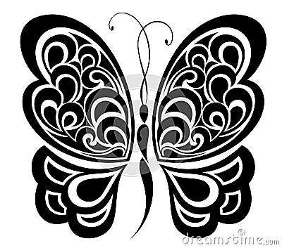 Butterfly. Tattoo design. Vector Illustration