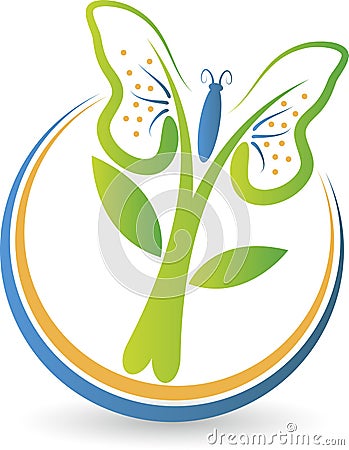 Butterfly tree logo Vector Illustration