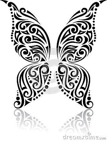 Butterfly tribal pattern Vector Illustration