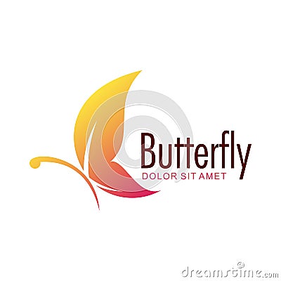 Butterfly vector logo design template Vector Illustration