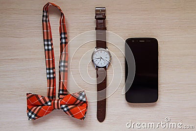 Mens accessory set Stock Photo