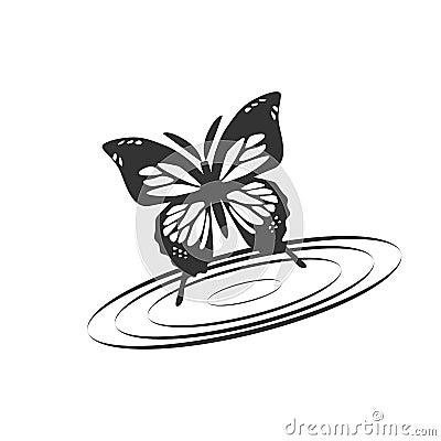 Butterfly with water illustration Vector Illustration