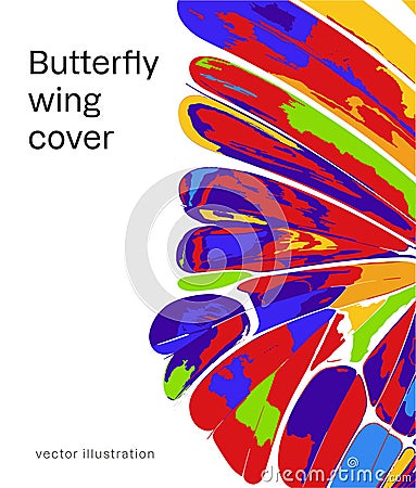 Butterfly wing abstract colorful art. Vector Illustration