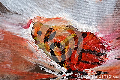 Butterfly wing on abstract sandstorm painting Stock Photo