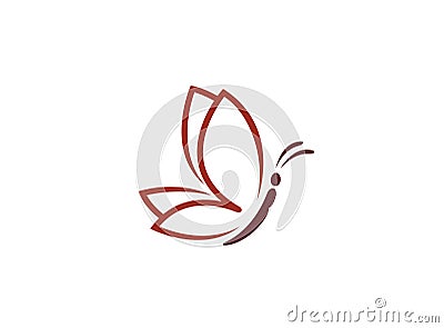 Butterfly wings Simple fly for beauty Logo Cartoon Illustration