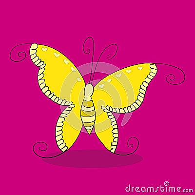 butterfly yellow 02 Vector Illustration