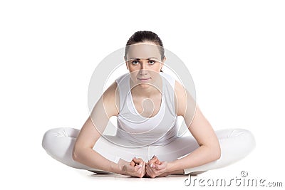 Butterfly yoga pose Stock Photo