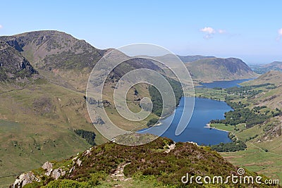 Buttermere Crummock Water Loweswater Fleetwith Pike Stock Photo