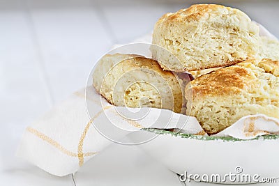 Buttermilk Southern Biscuits in a Bowl Stock Photo