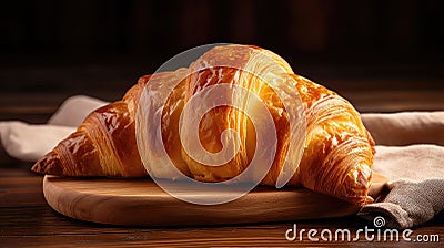 buttery homemade croissan food Cartoon Illustration