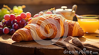 buttery meal croissan food Cartoon Illustration